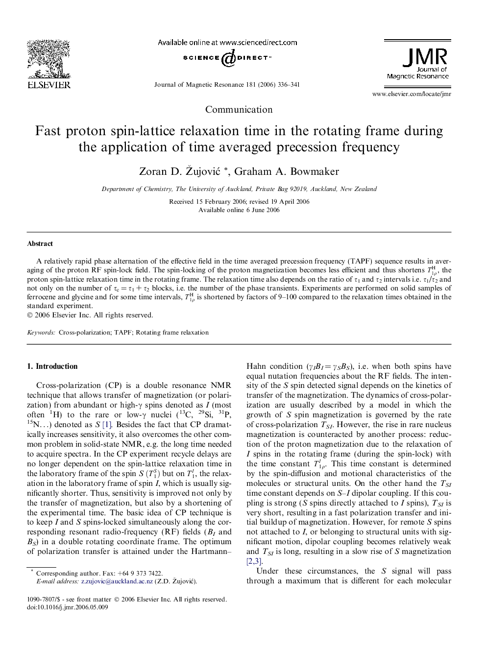 Fast proton spin-lattice relaxation time in the rotating frame during the application of time averaged precession frequency