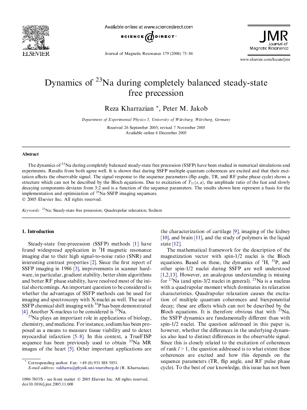 Dynamics of 23Na during completely balanced steady-state free precession