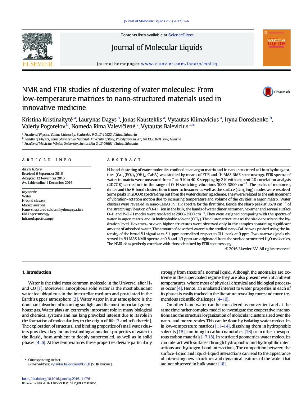 NMR and FTIR studies of clustering of water molecules: From low-temperature matrices to nano-structured materials used in innovative medicine