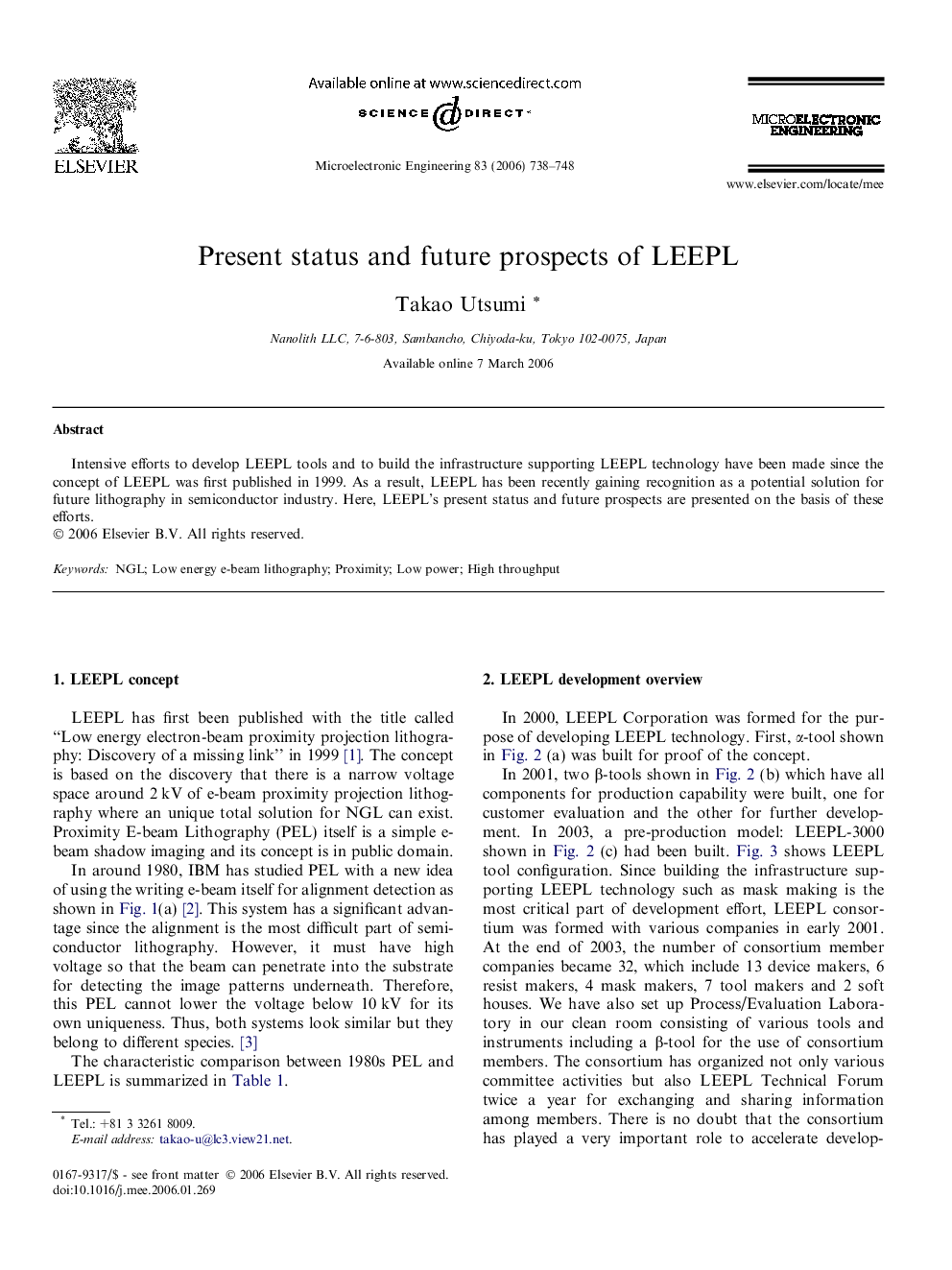 Present status and future prospects of LEEPL