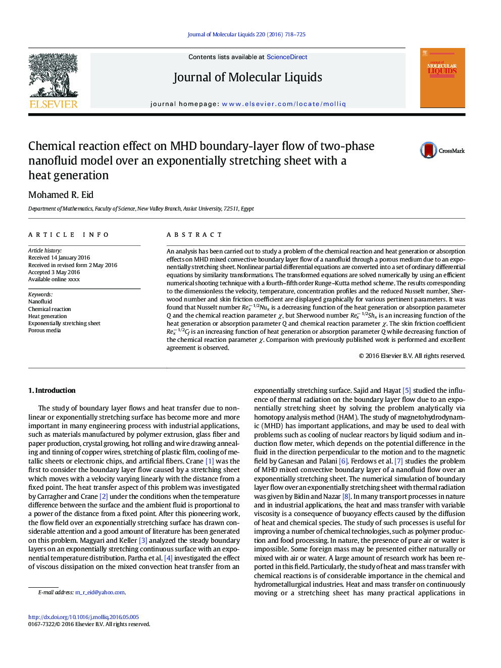 Chemical reaction effect on MHD boundary-layer flow of two-phase nanofluid model over an exponentially stretching sheet with a heat generation