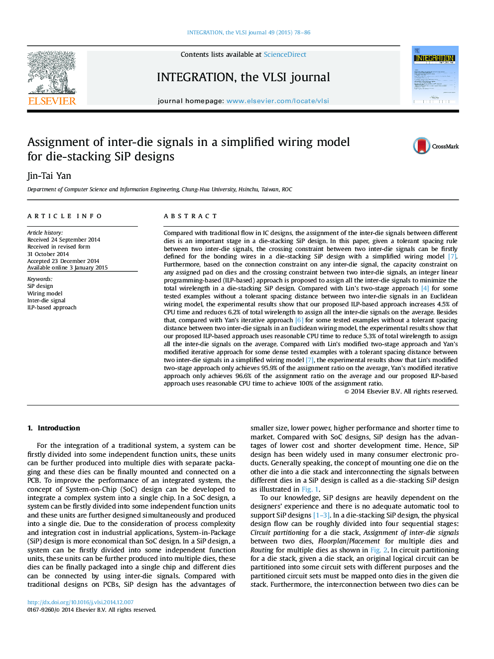 Assignment of inter-die signals in a simplified wiring model for die-stacking SiP designs