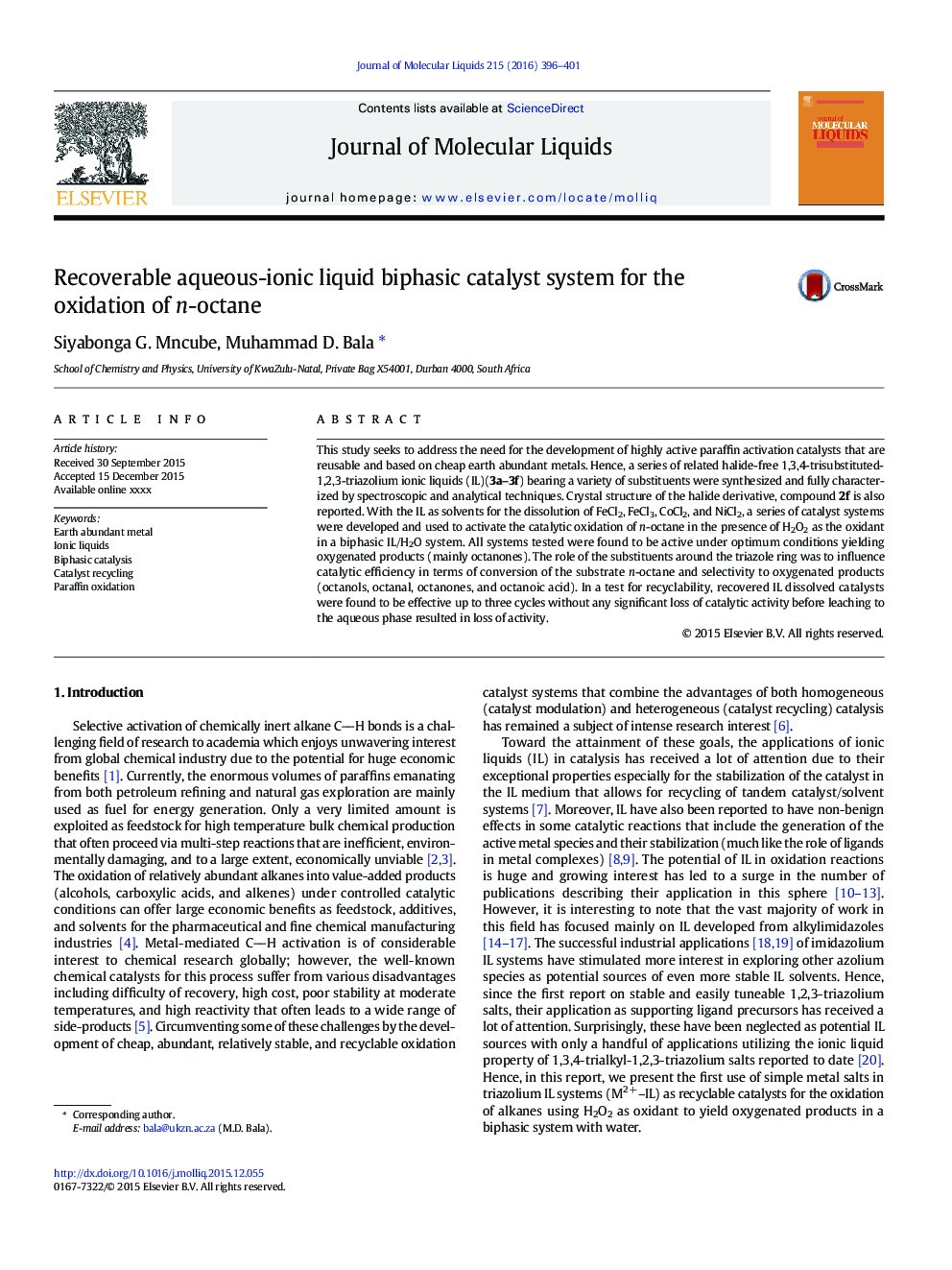 Recoverable aqueous-ionic liquid biphasic catalyst system for the oxidation of n-octane