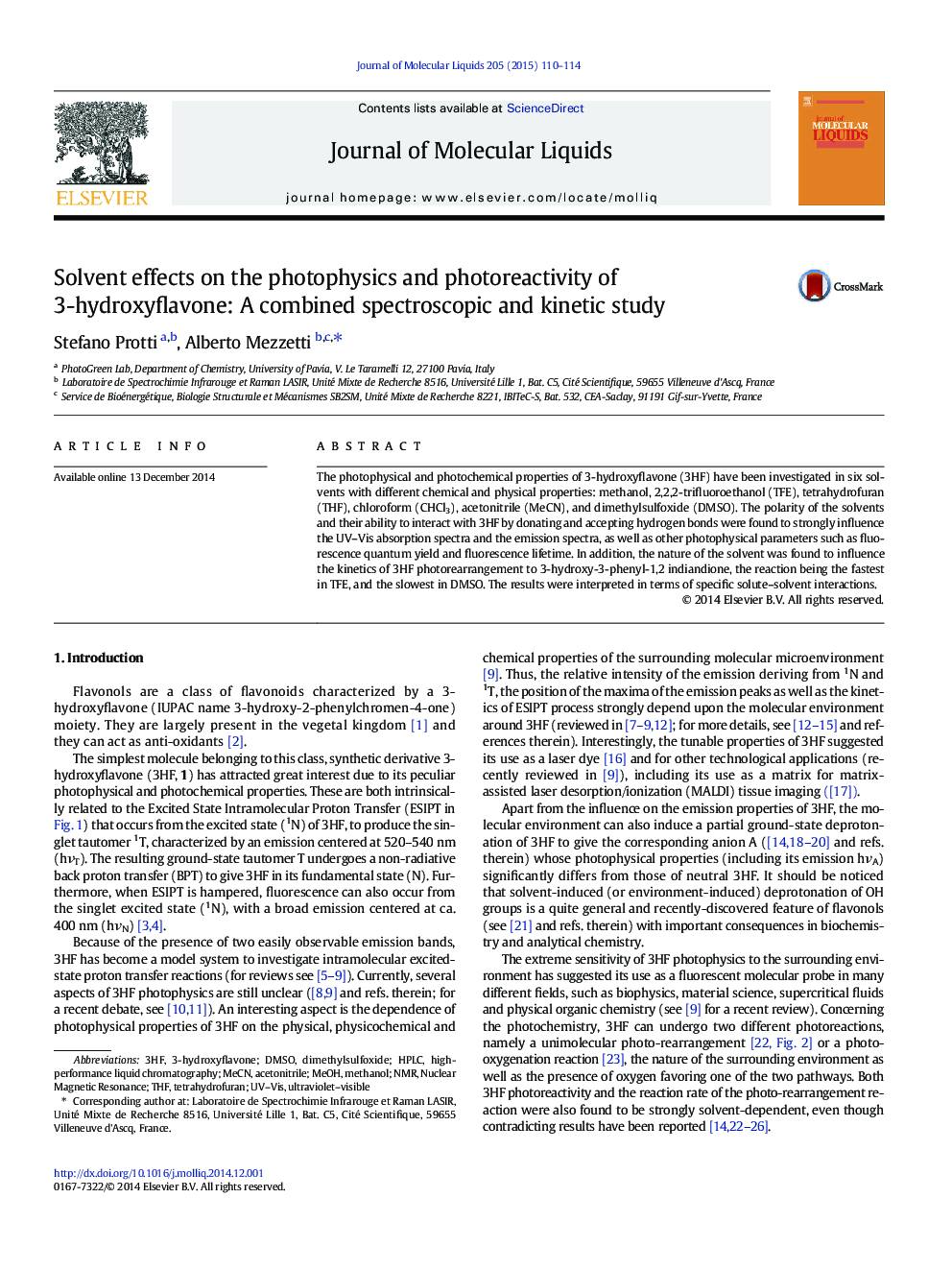 Solvent effects on the photophysics and photoreactivity of 3-hydroxyflavone: A combined spectroscopic and kinetic study