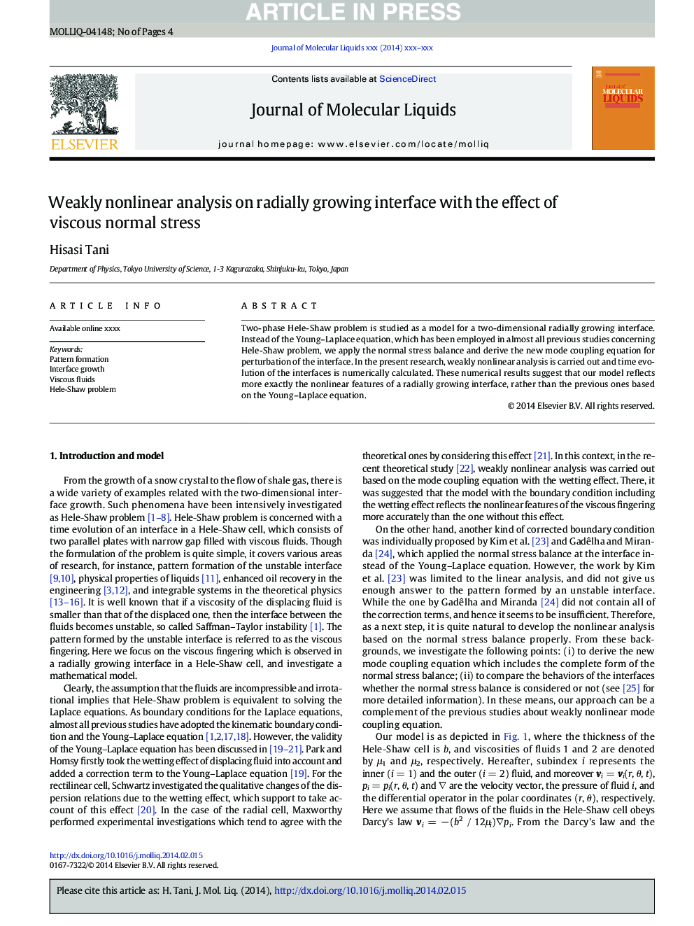 Weakly nonlinear analysis on radially growing interface with the effect of viscous normal stress