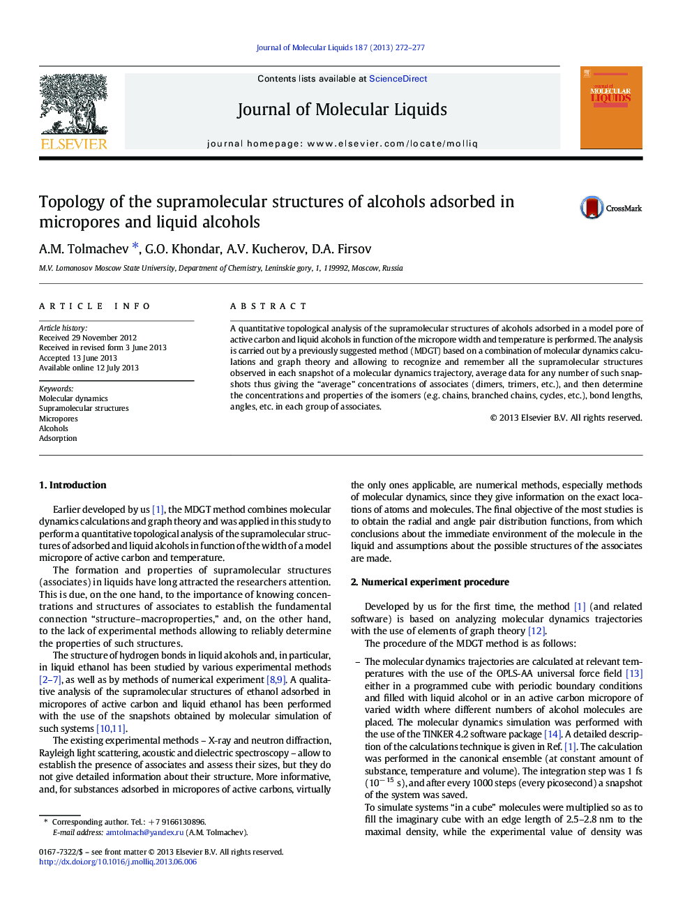 Topology of the supramolecular structures of alcohols adsorbed in micropores and liquid alcohols