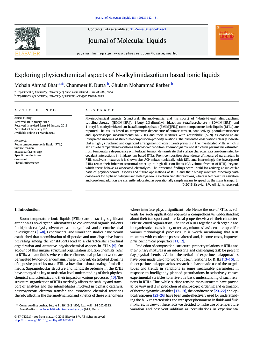 Exploring physicochemical aspects of N-alkylimidazolium based ionic liquids