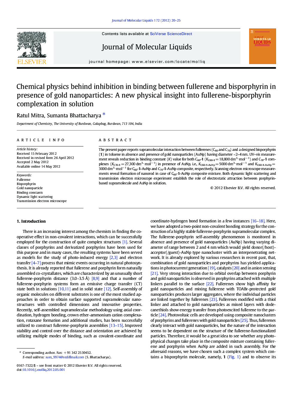 Chemical physics behind inhibition in binding between fullerene and bisporphyrin in presence of gold nanoparticles: A new physical insight into fullerene-bisporphyrin complexation in solution