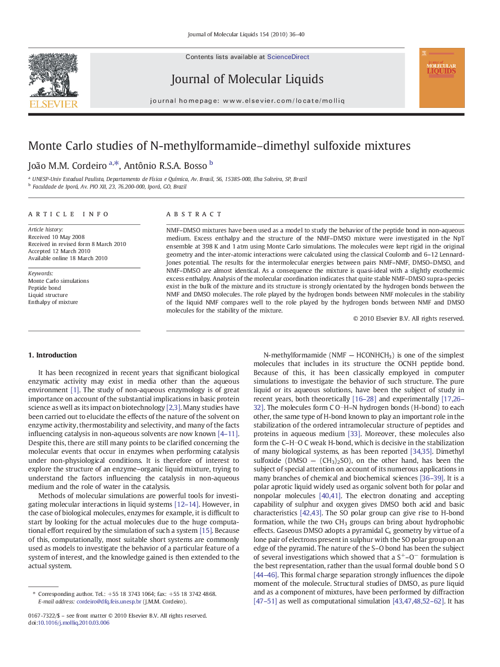 Monte Carlo studies of N-methylformamide-dimethyl sulfoxide mixtures