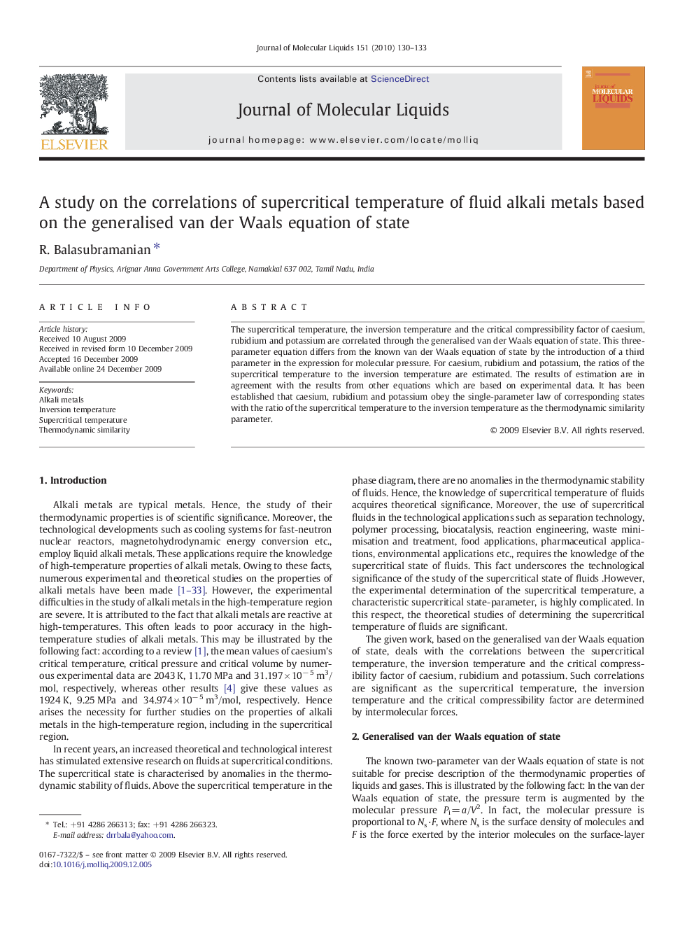 A study on the correlations of supercritical temperature of fluid alkali metals based on the generalised van der Waals equation of state