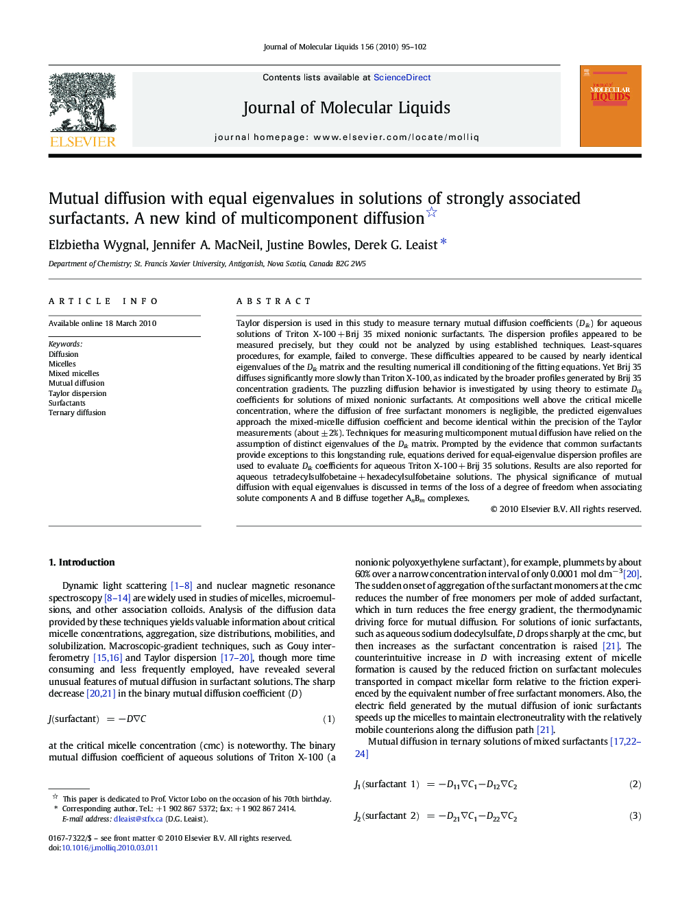 Mutual diffusion with equal eigenvalues in solutions of strongly associated surfactants. A new kind of multicomponent diffusion