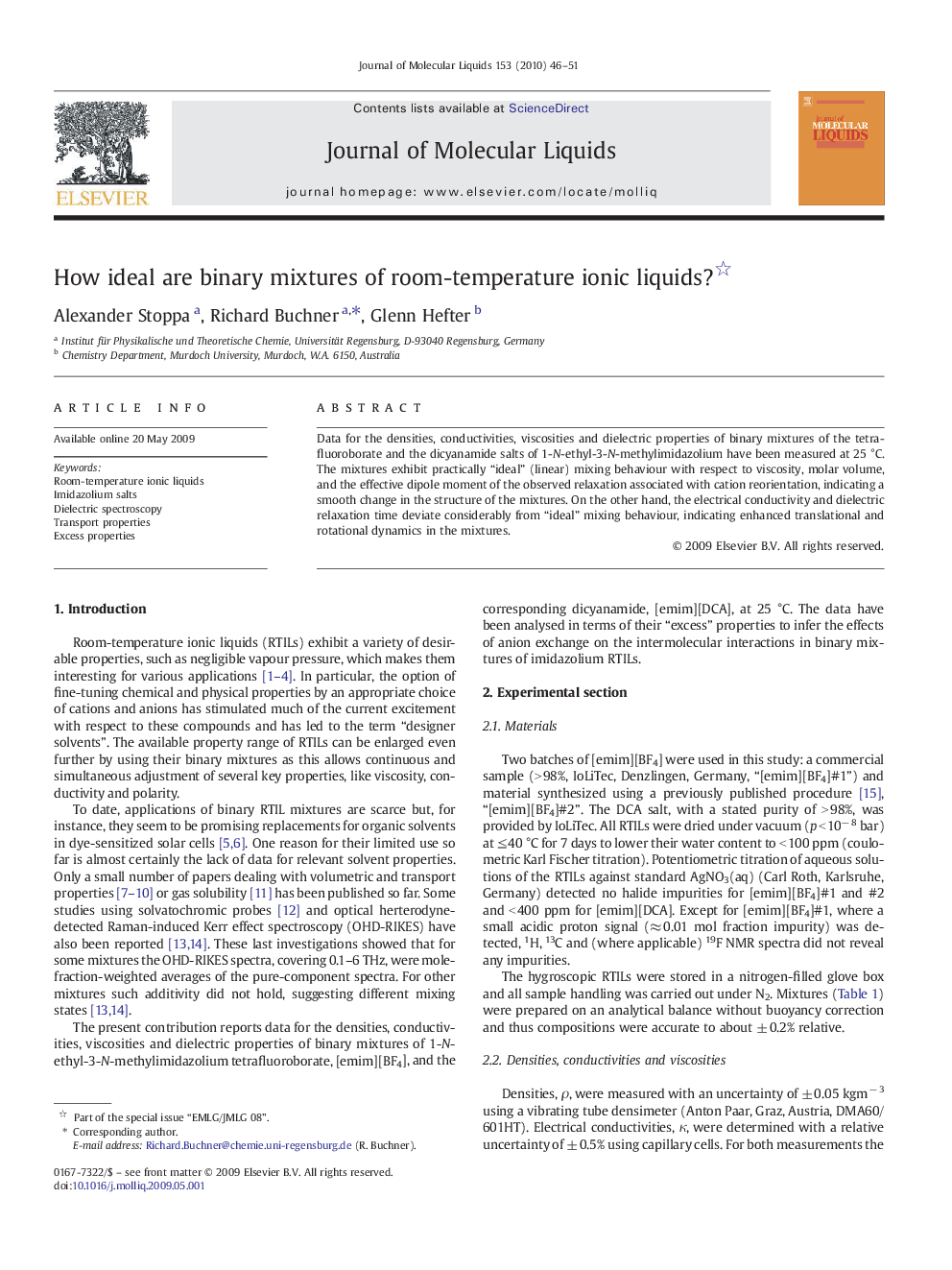 How ideal are binary mixtures of room-temperature ionic liquids?