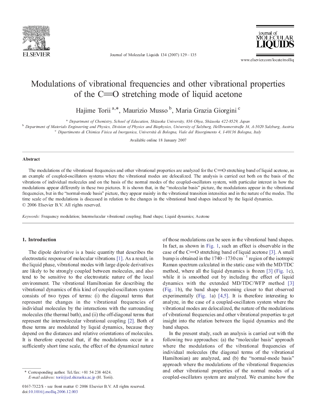 Modulations of vibrational frequencies and other vibrational properties of the CO stretching mode of liquid acetone