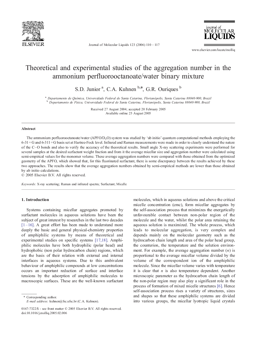 Theoretical and experimental studies of the aggregation number in the ammonium perfluorooctanoate/water binary mixture