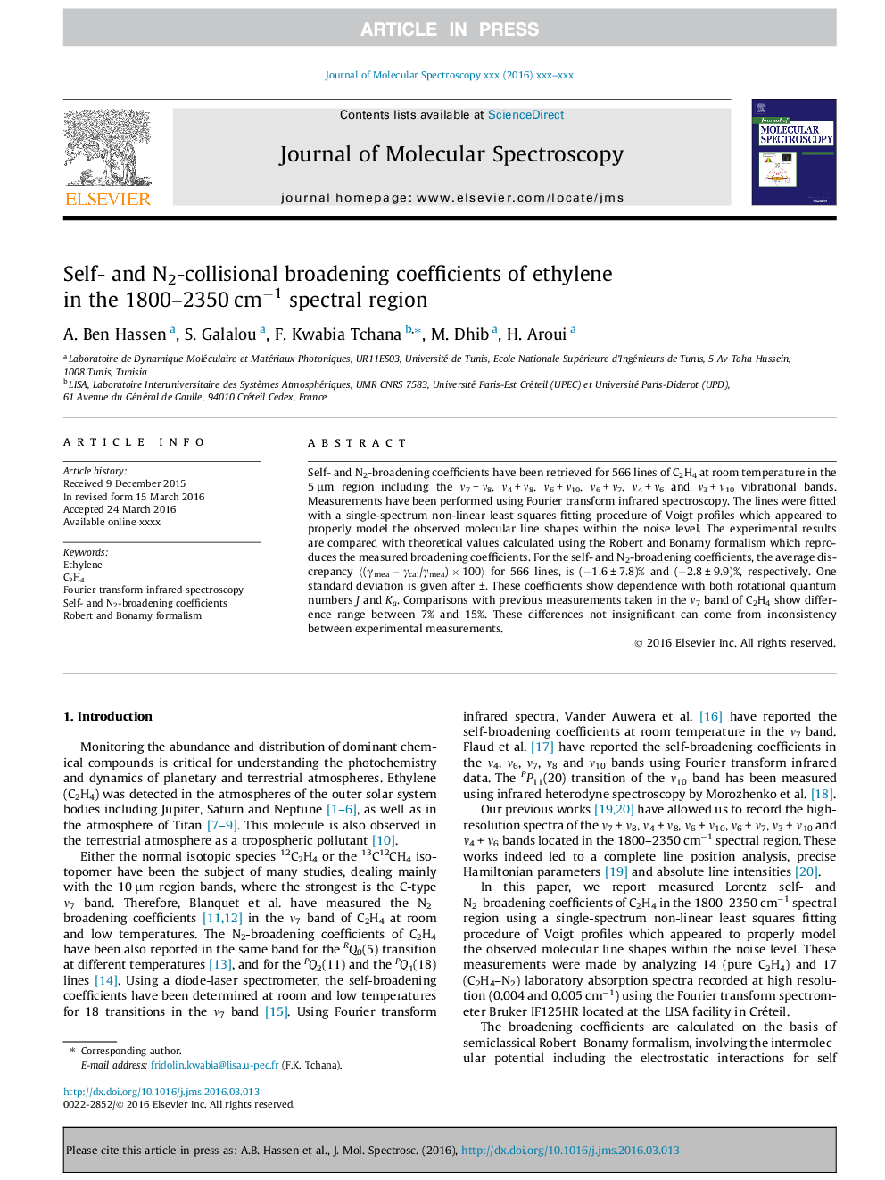 Self- and N2-collisional broadening coefficients of ethylene in the 1800-2350Â cmâ1 spectral region