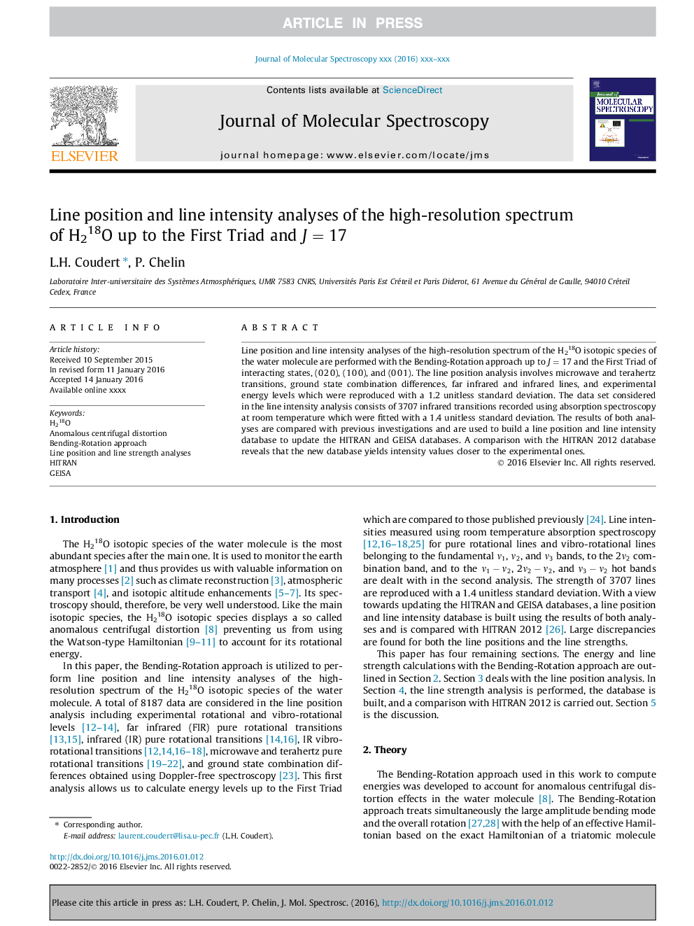 Line position and line intensity analyses of the high-resolution spectrum of H218O up to the First Triad and J=17