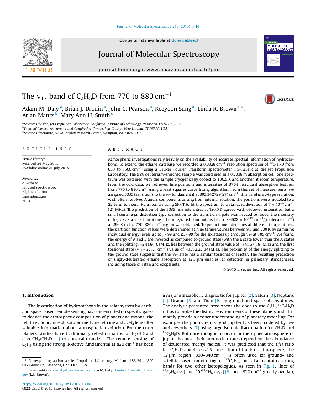 The Î½17 band of C2H5D from 770 to 880Â cmâ1