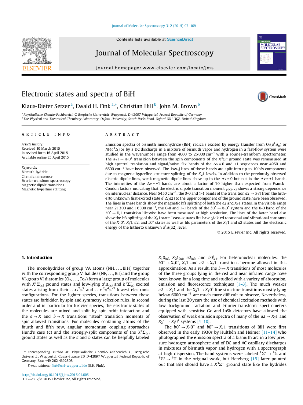 Electronic states and spectra of BiH