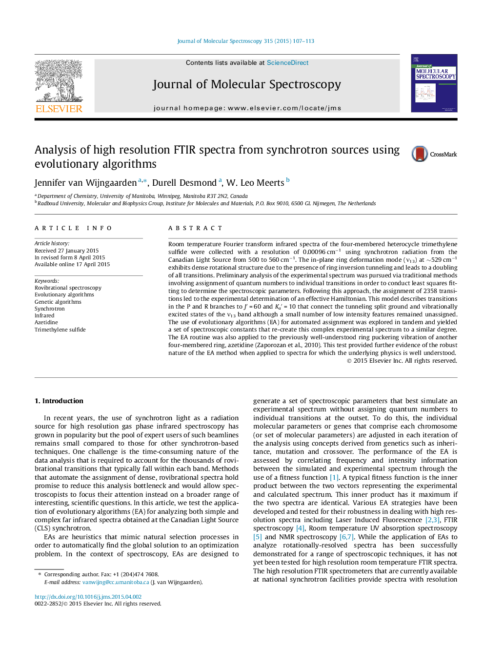 Analysis of high resolution FTIR spectra from synchrotron sources using evolutionary algorithms