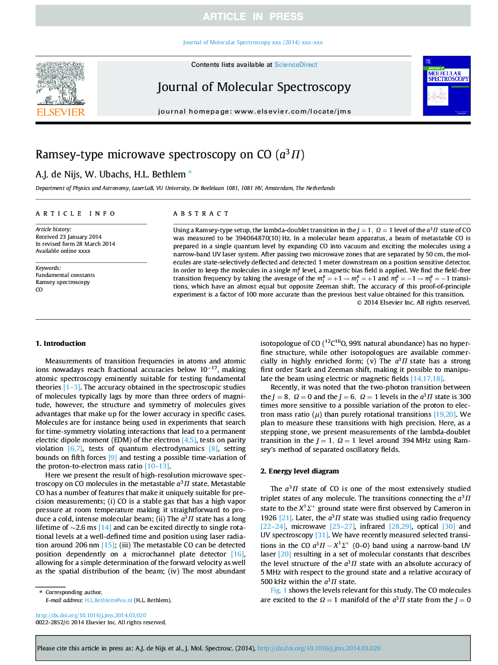 Ramsey-type microwave spectroscopy on CO (a3Î )