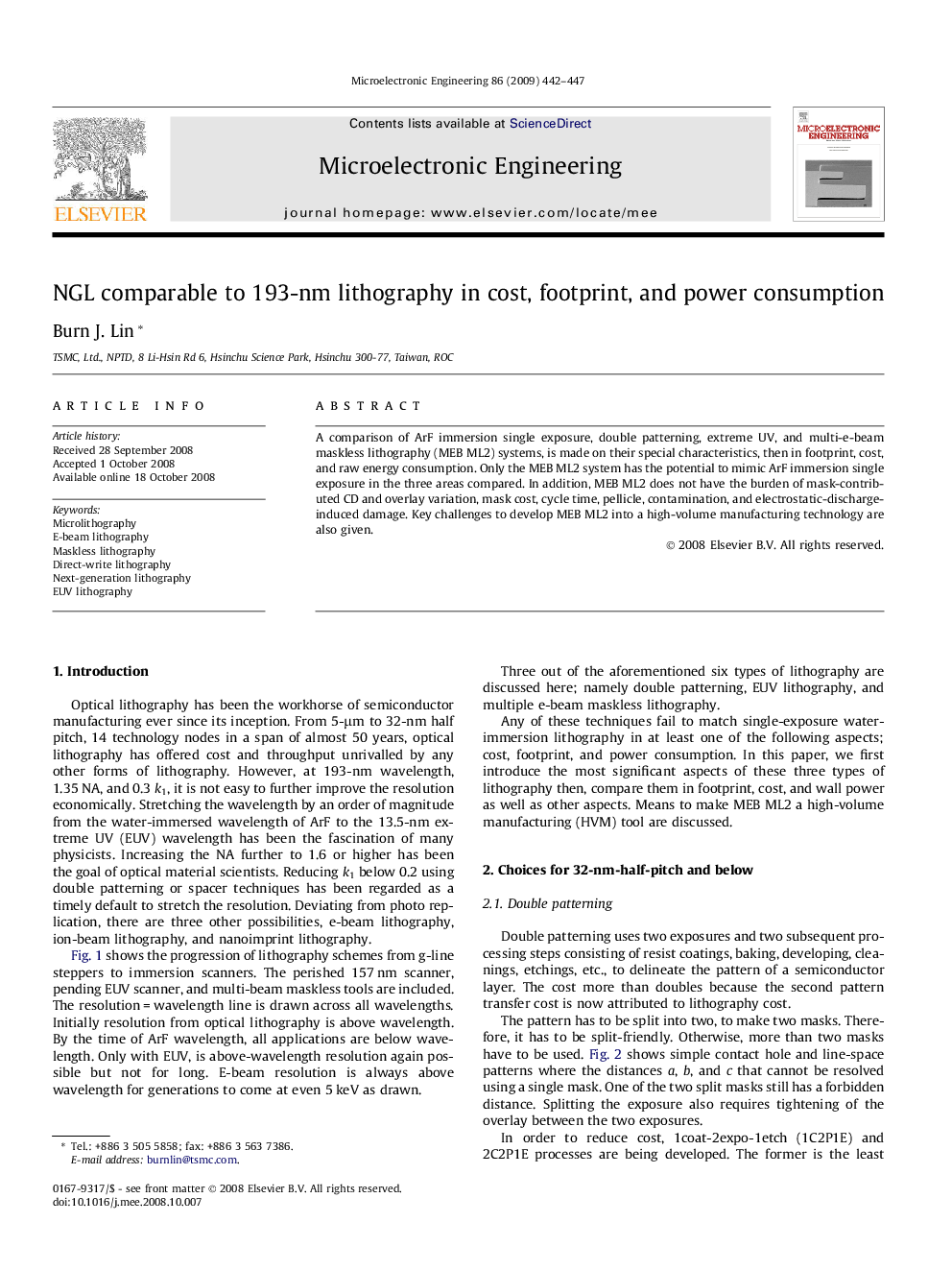 NGL comparable to 193-nm lithography in cost, footprint, and power consumption