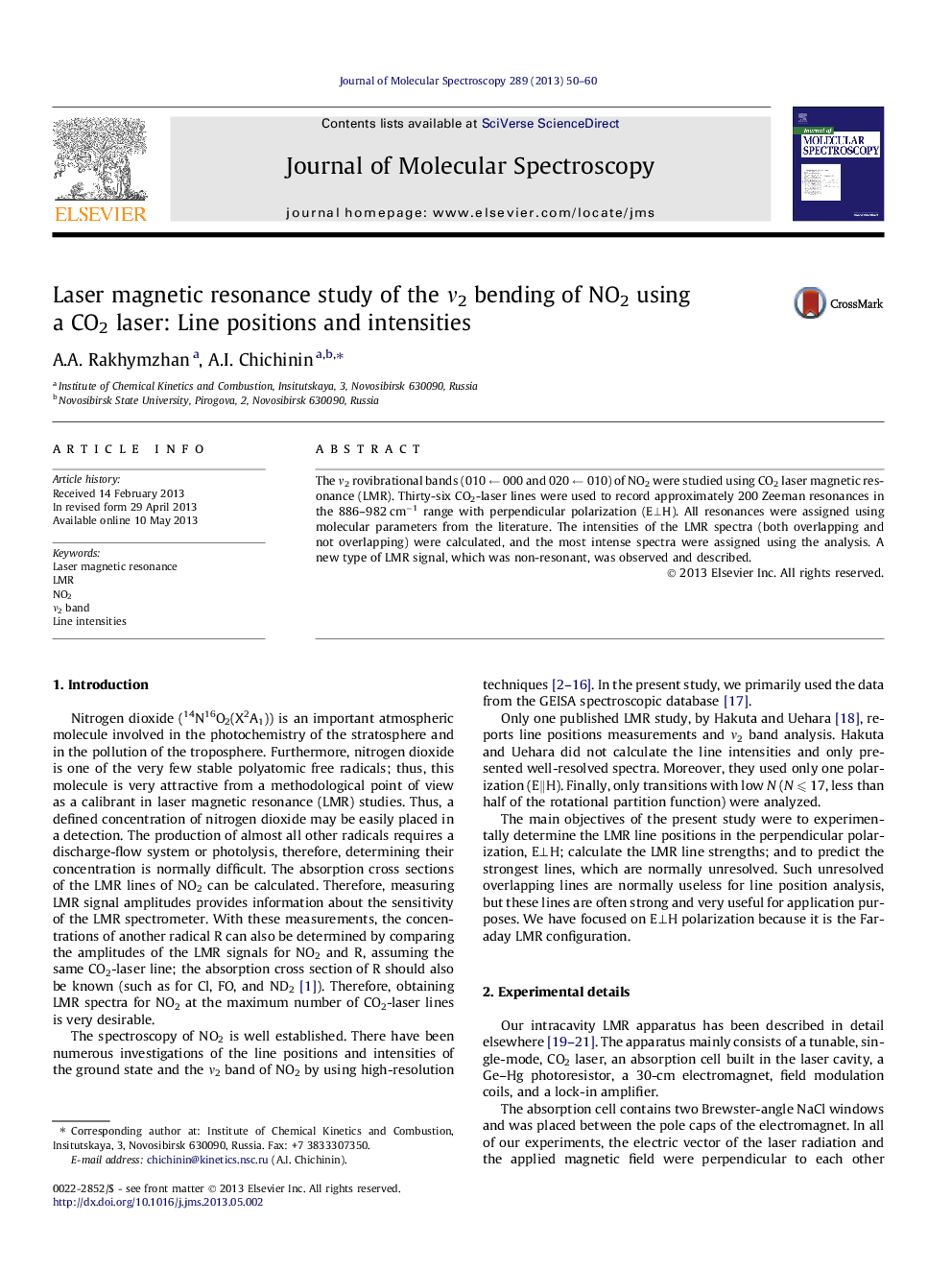 Laser magnetic resonance study of the Î½2 bending of NO2 using a CO2 laser: Line positions and intensities