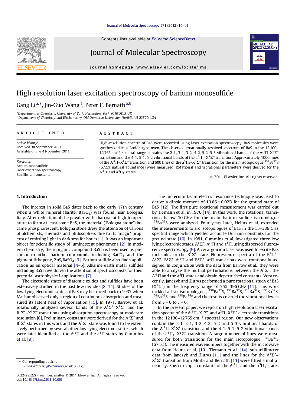 High resolution laser excitation spectroscopy of barium monosulfide