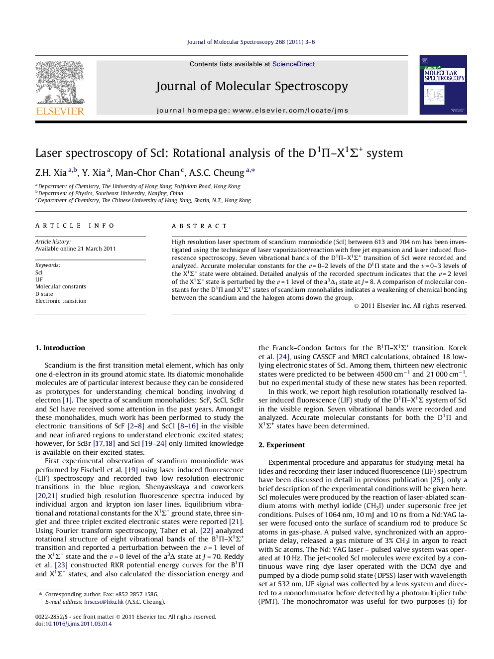 Laser spectroscopy of ScI: Rotational analysis of the D1Î -X1Î£+ system