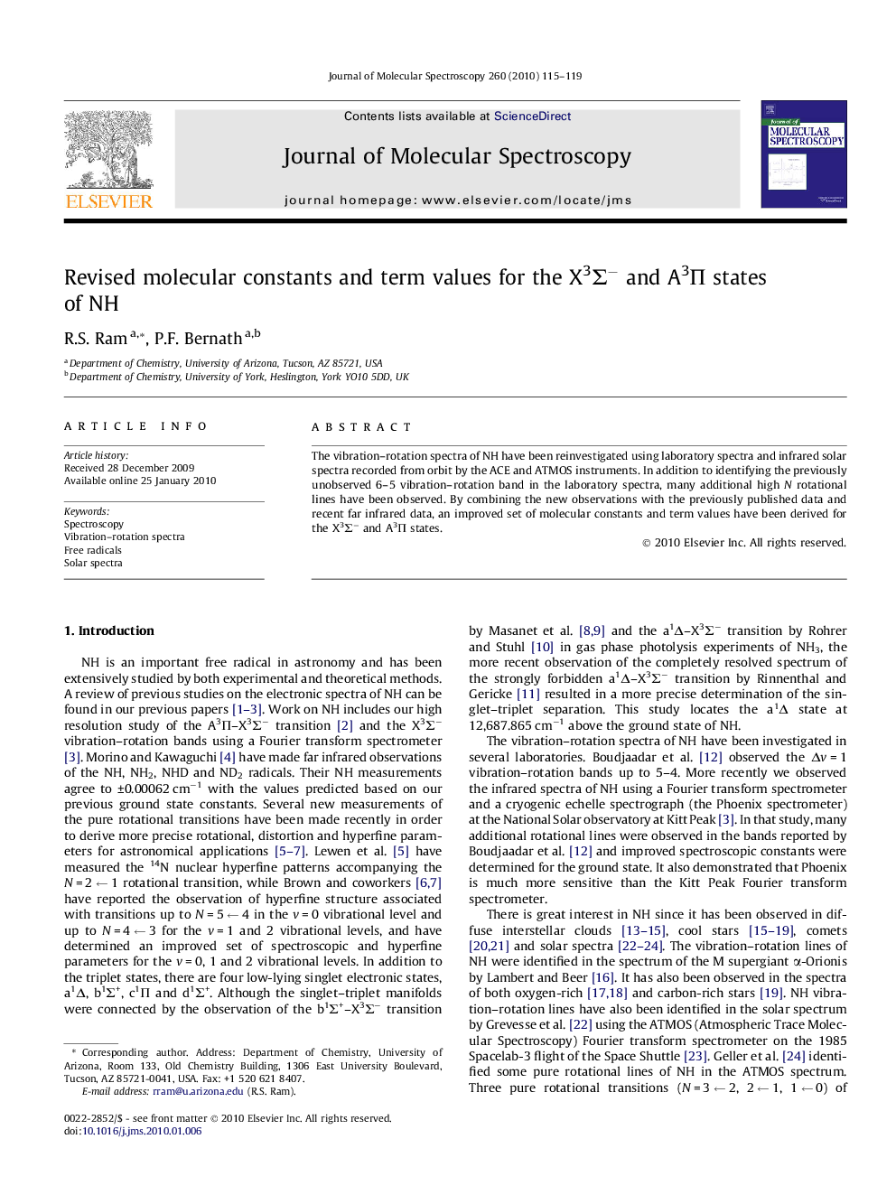 Revised molecular constants and term values for the X3Î£â and A3Î  states of NH