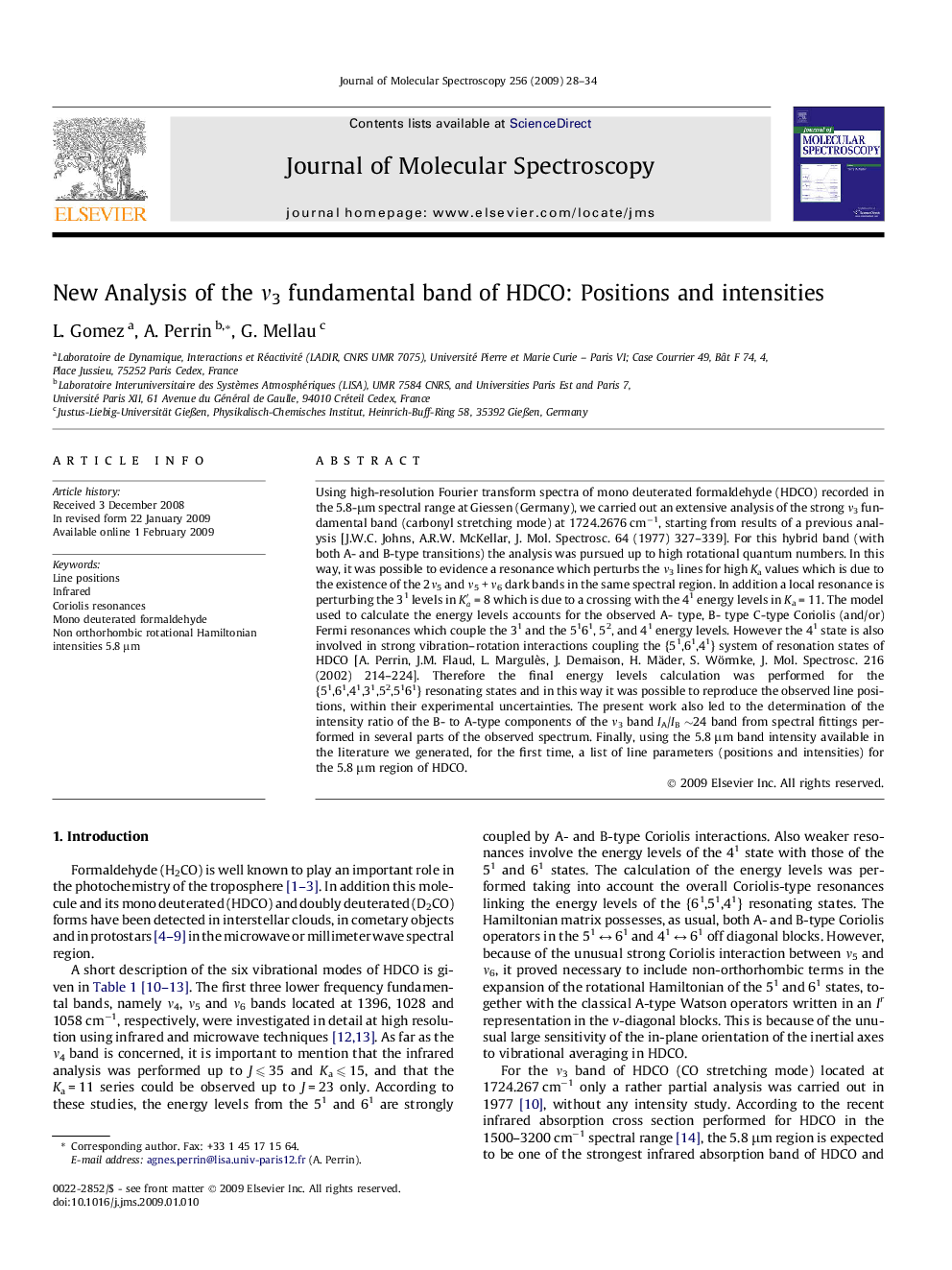 New Analysis of the Î½3 fundamental band of HDCO: Positions and intensities