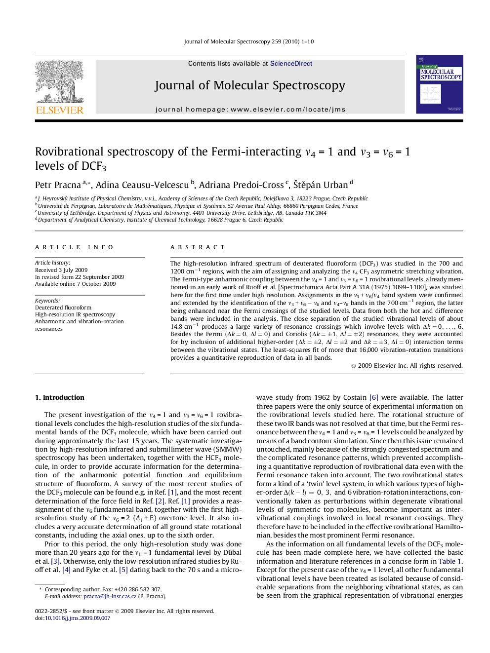 Rovibrational spectroscopy of the Fermi-interacting Î½4Â =Â 1 and Î½3Â =Â Î½6Â =Â 1 levels of DCF3