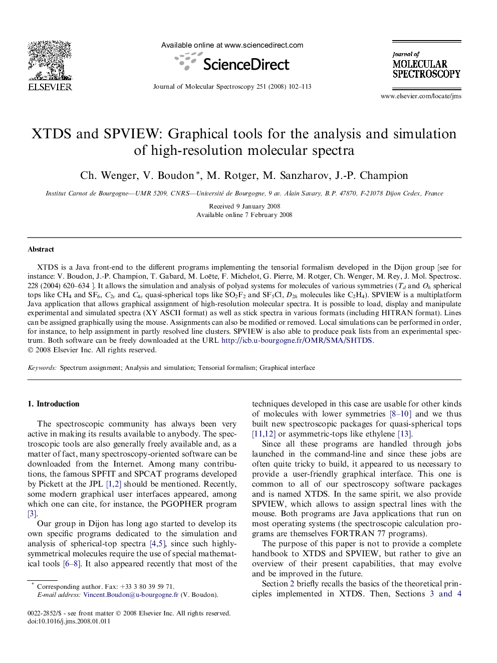 XTDS and SPVIEW: Graphical tools for the analysis and simulation of high-resolution molecular spectra