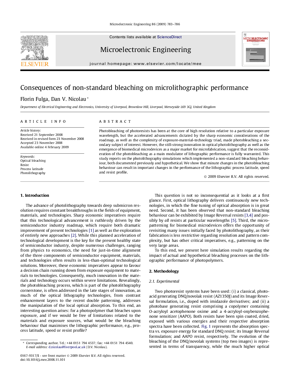 Consequences of non-standard bleaching on microlithographic performance