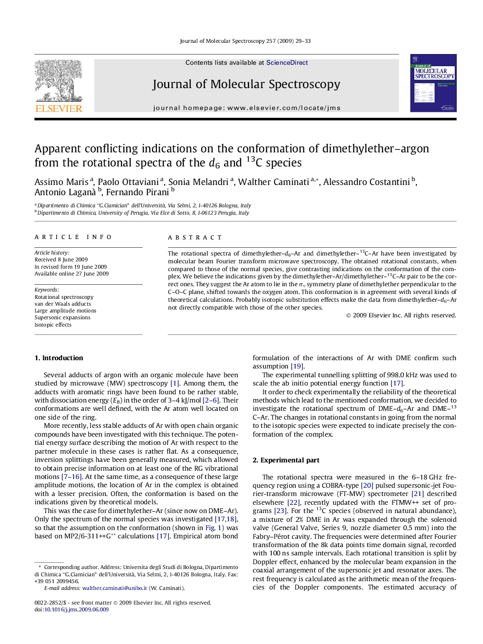 Apparent conflicting indications on the conformation of dimethylether-argon from the rotational spectra of the d6 and 13C species