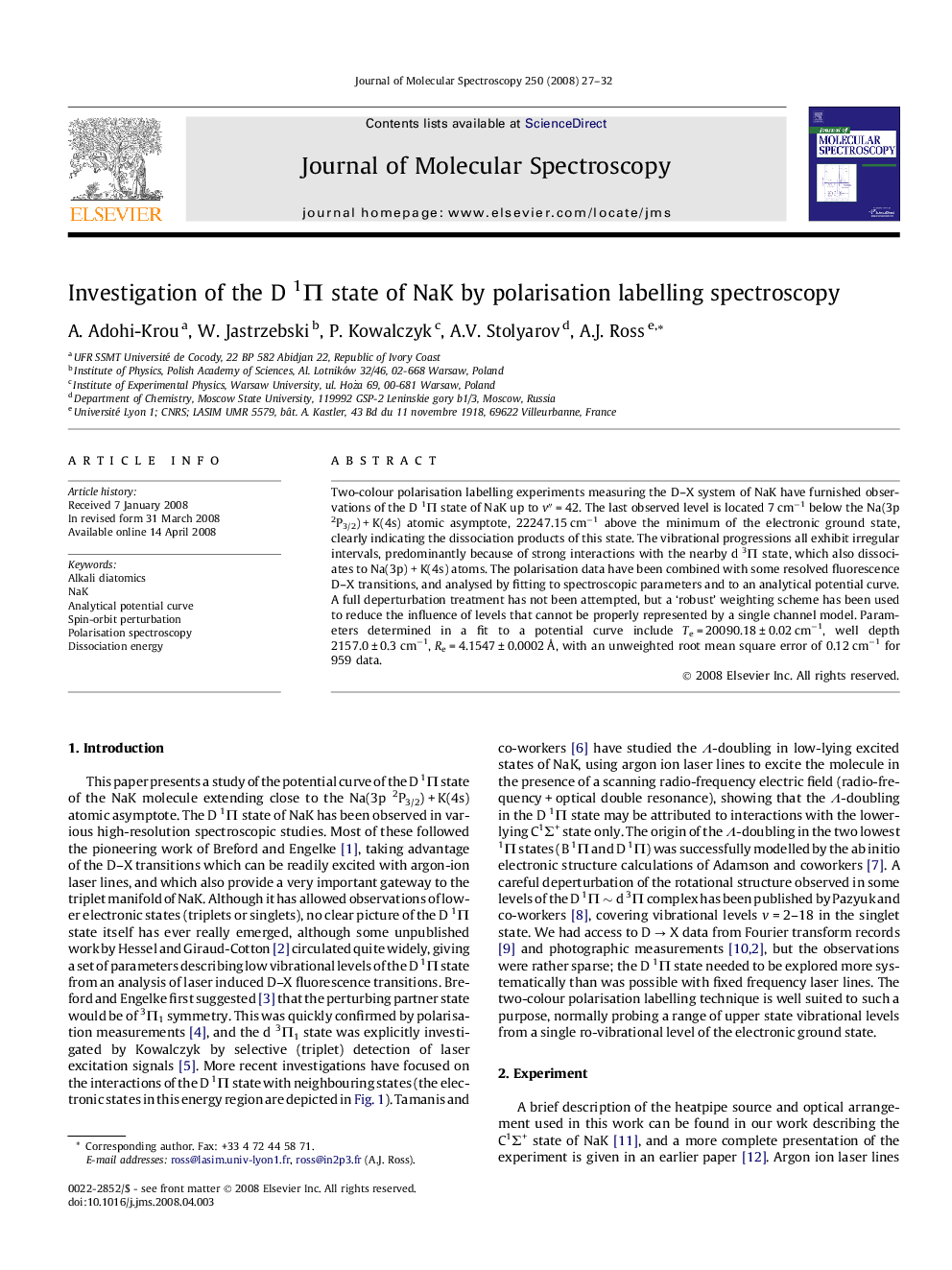 Investigation of the D 1Î  state of NaK by polarisation labelling spectroscopy