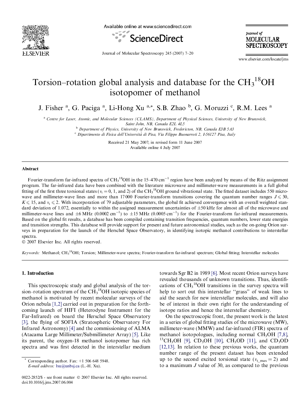 Torsion-rotation global analysis and database for the CH318OH isotopomer of methanol