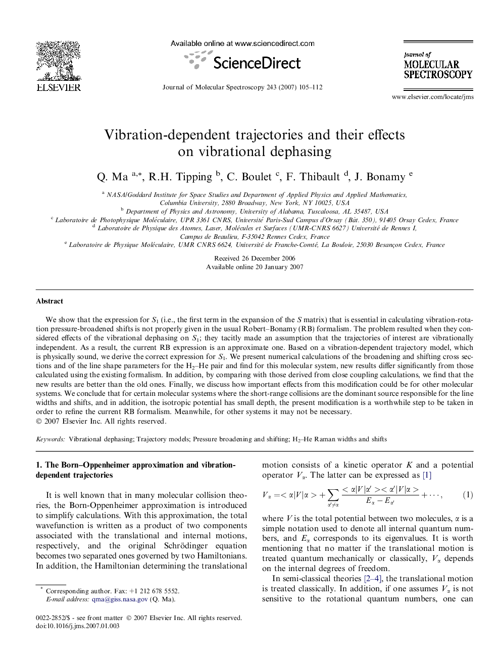 Vibration-dependent trajectories and their effects on vibrational dephasing