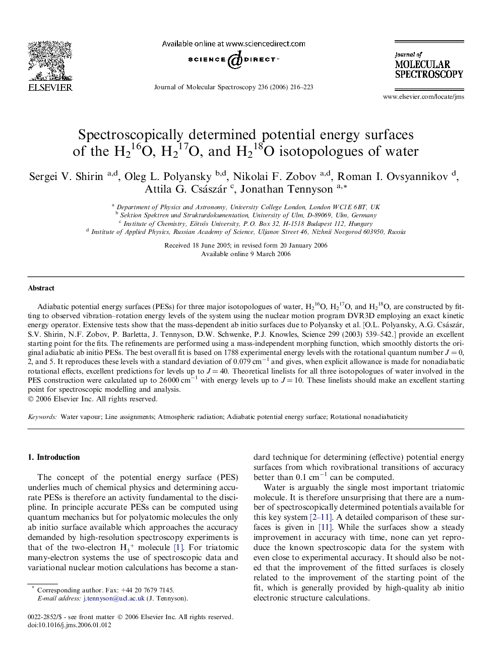 Spectroscopically determined potential energy surfaces of the H216O, H217O, and H218O isotopologues of water