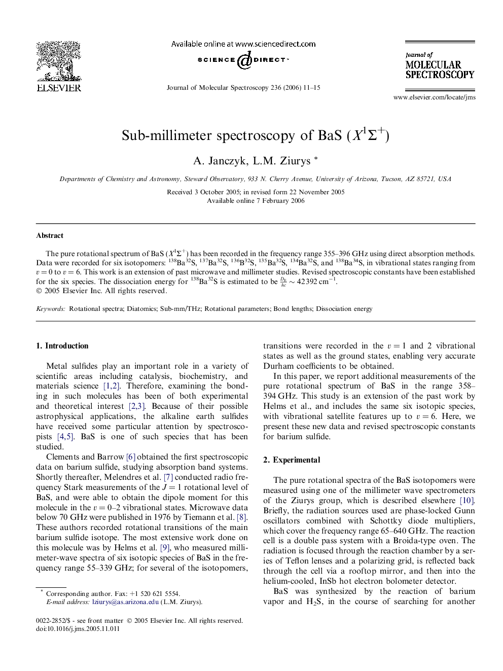 Sub-millimeter spectroscopy of BaS (X1Î£+)