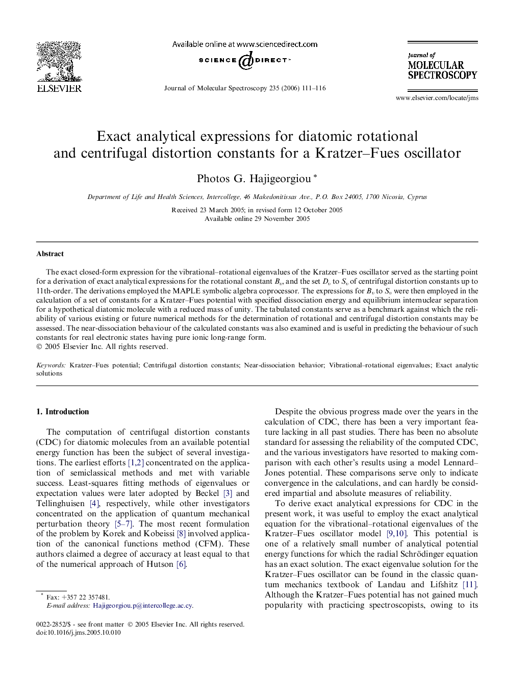 Exact analytical expressions for diatomic rotational and centrifugal distortion constants for a Kratzer-Fues oscillator