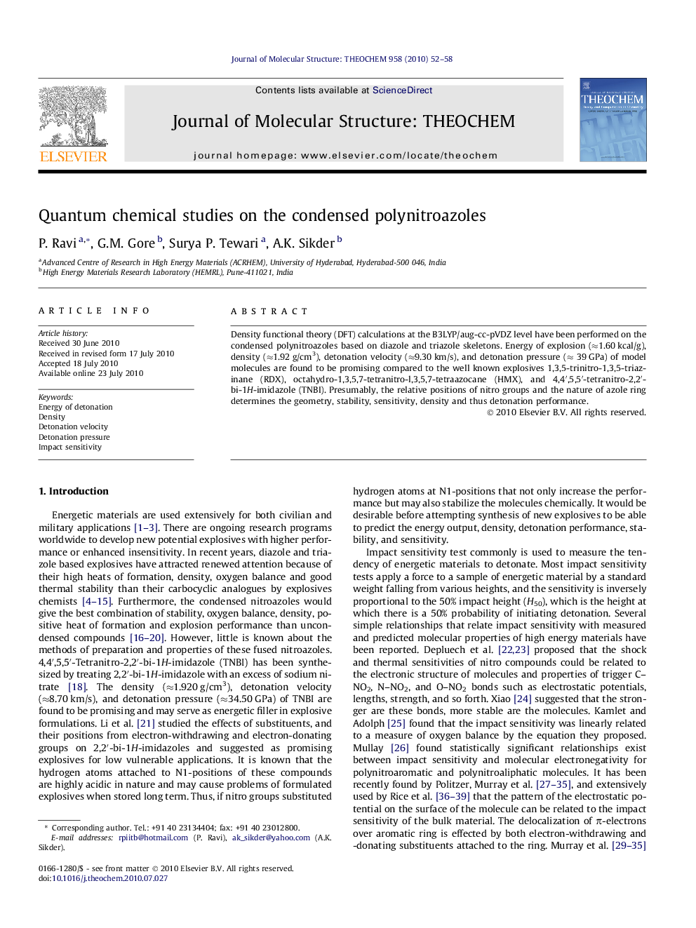 Quantum chemical studies on the condensed polynitroazoles