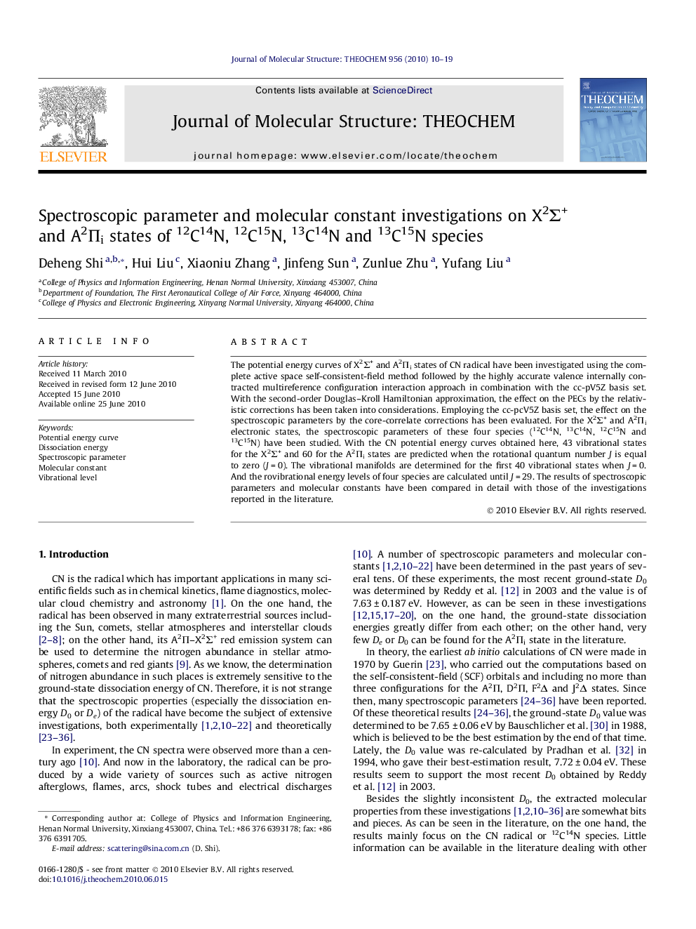 Spectroscopic parameter and molecular constant investigations on X2Î£+ and A2Î i states of 12C14N, 12C15N, 13C14N and 13C15N species