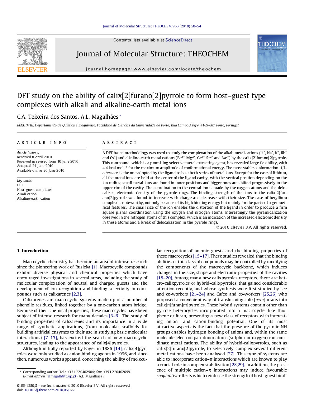 DFT study on the ability of calix[2]furano[2]pyrrole to form host-guest type complexes with alkali and alkaline-earth metal ions