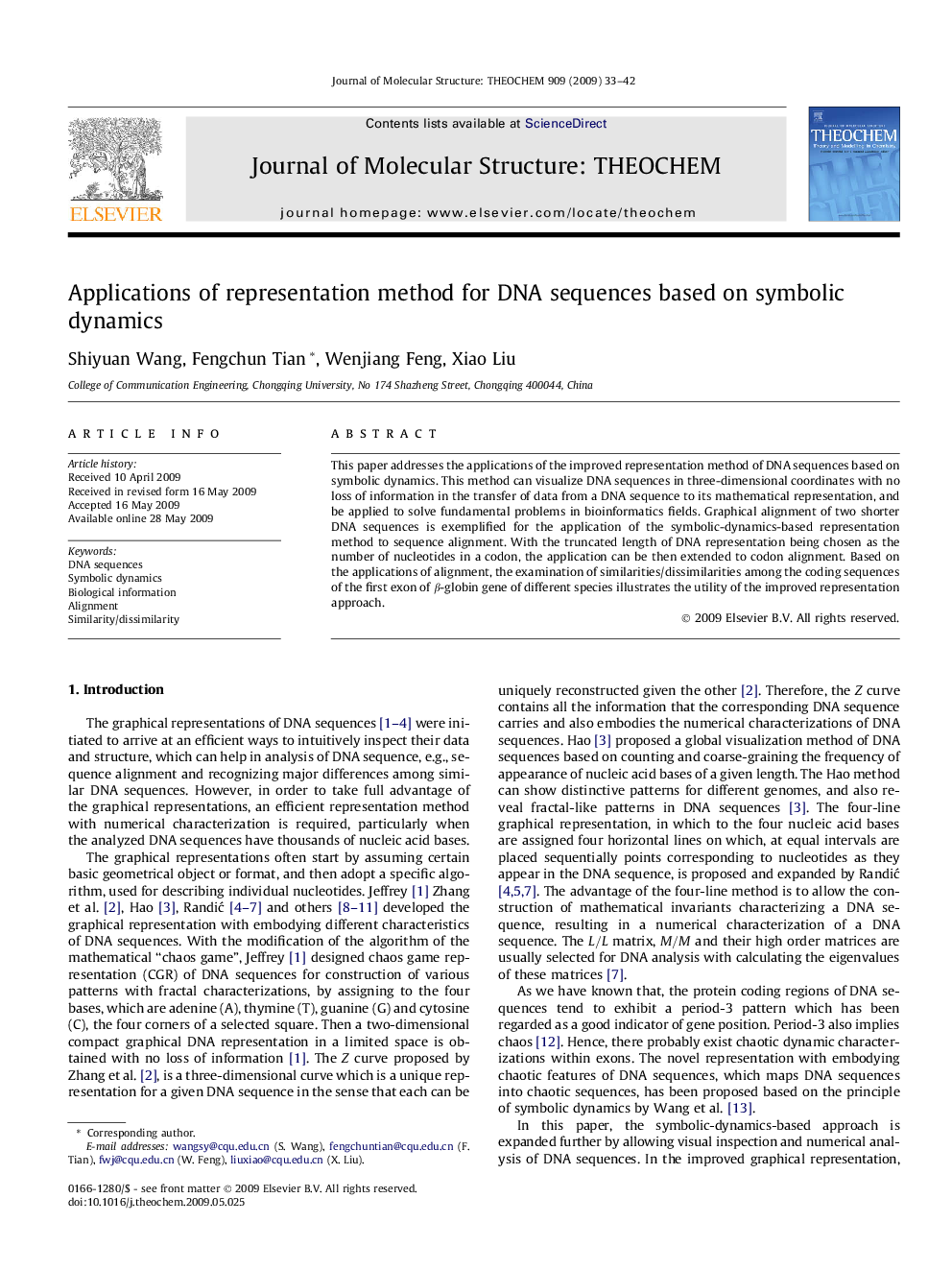 Applications of representation method for DNA sequences based on symbolic dynamics