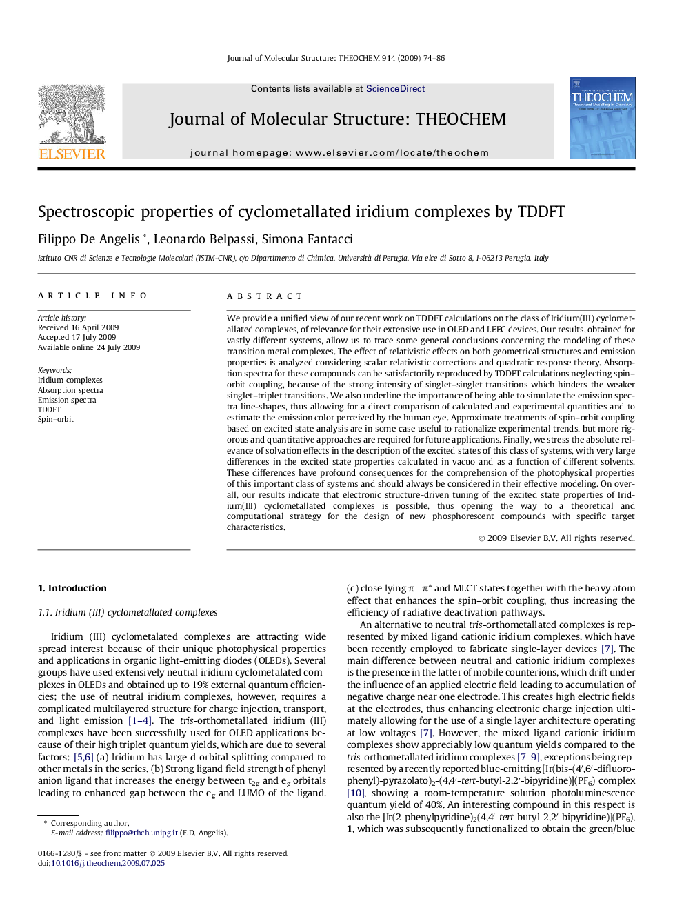 Spectroscopic properties of cyclometallated iridium complexes by TDDFT