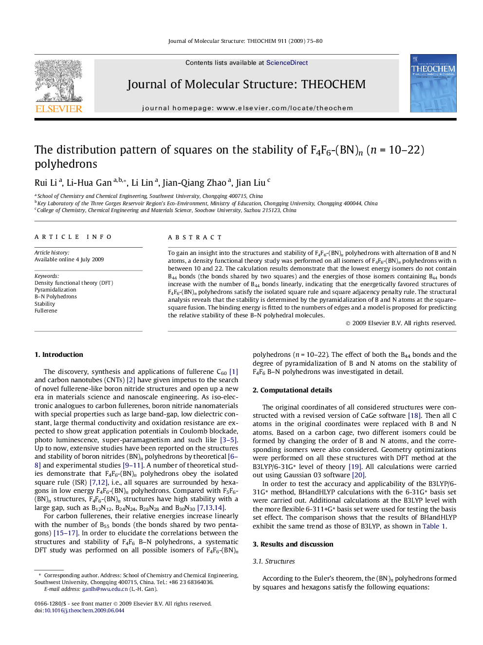 The distribution pattern of squares on the stability of F4F6-(BN)n (nÂ =Â 10-22) polyhedrons