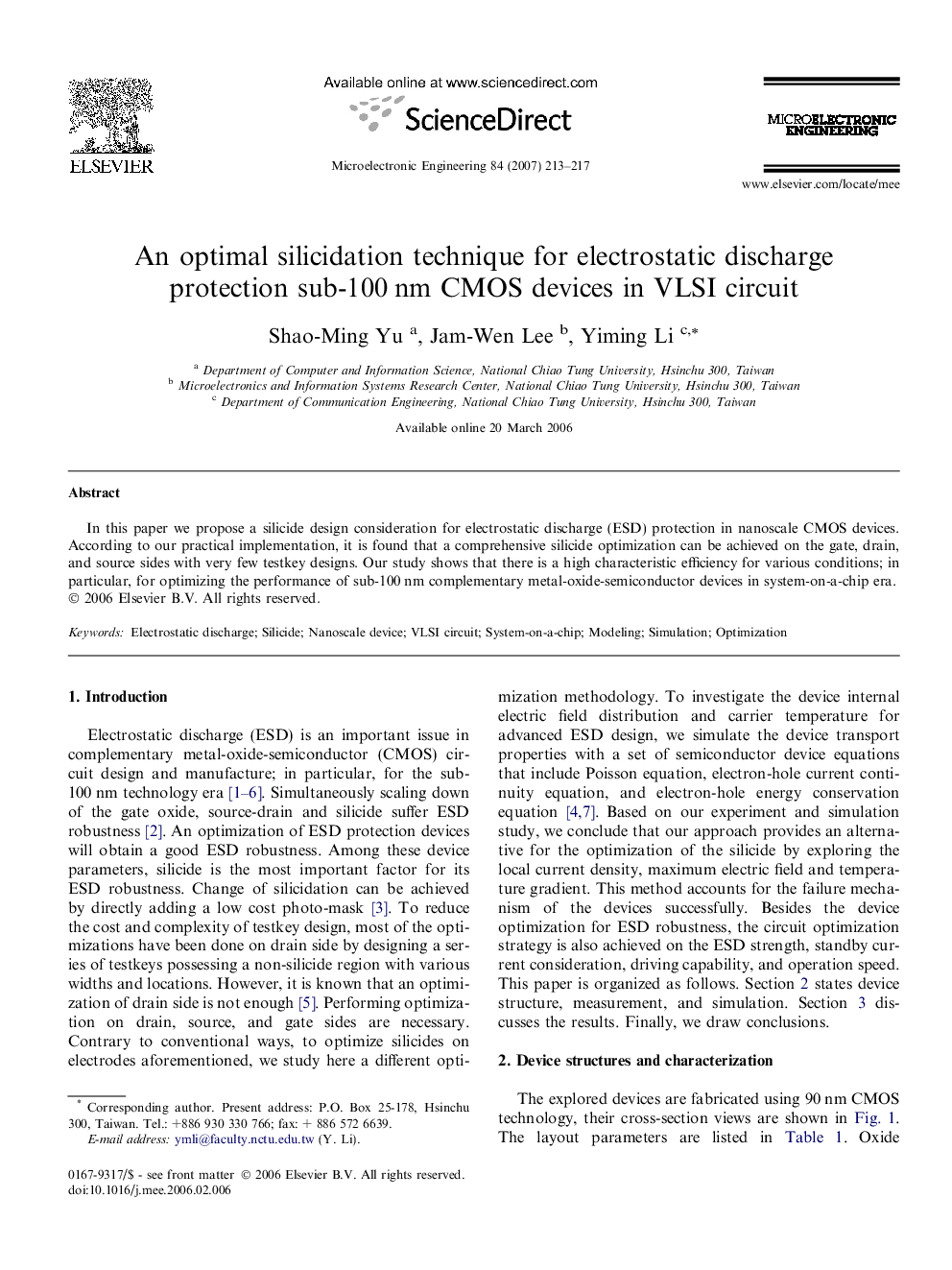 An optimal silicidation technique for electrostatic discharge protection sub-100 nm CMOS devices in VLSI circuit