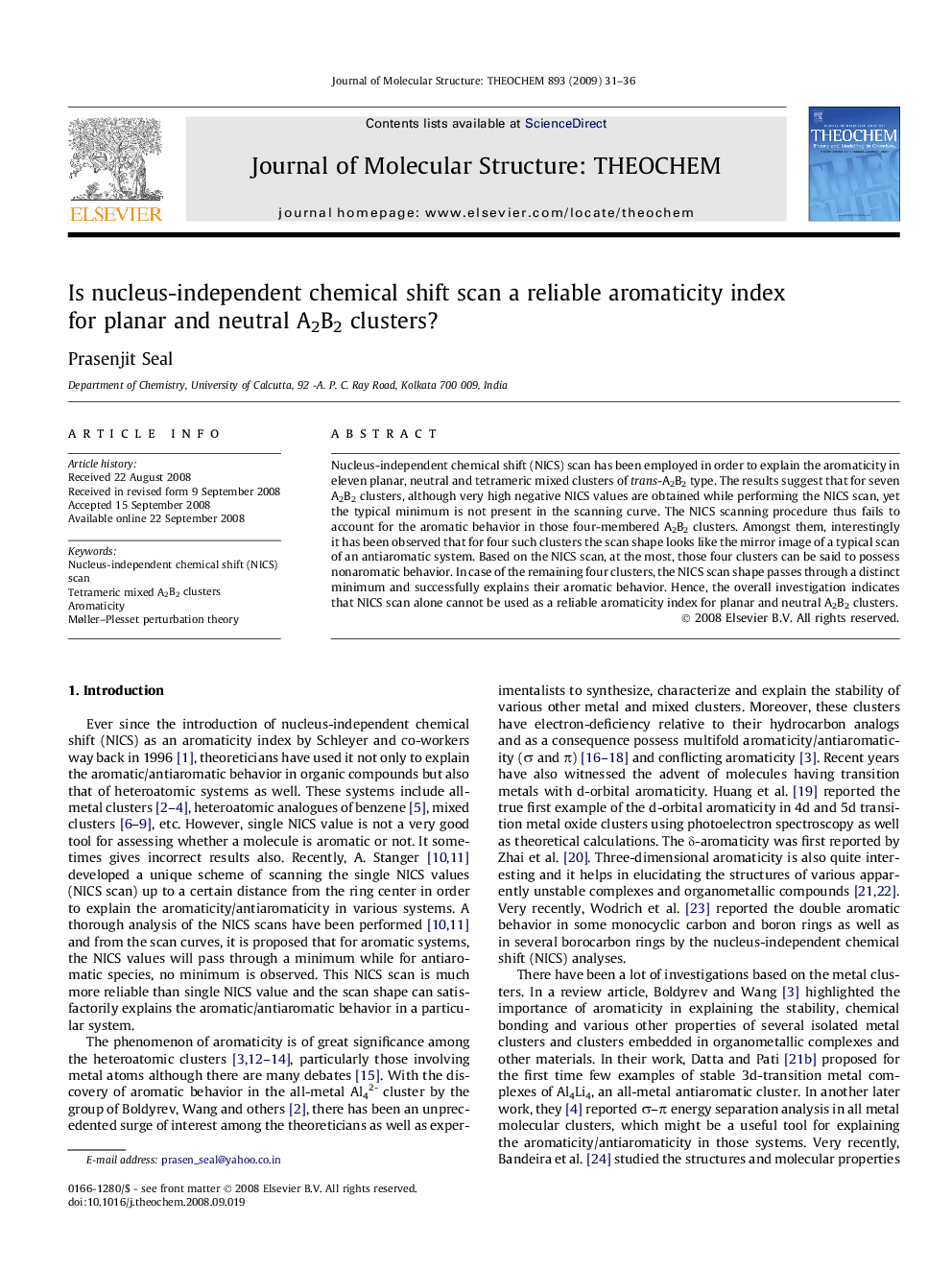 Is nucleus-independent chemical shift scan a reliable aromaticity index for planar and neutral A2B2 clusters?