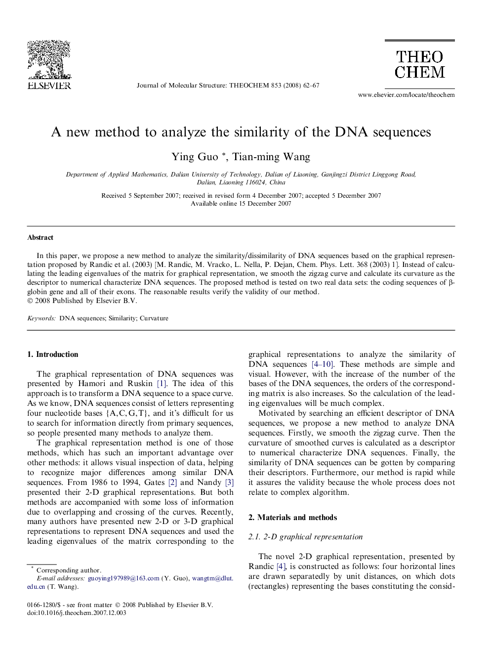 A new method to analyze the similarity of the DNA sequences