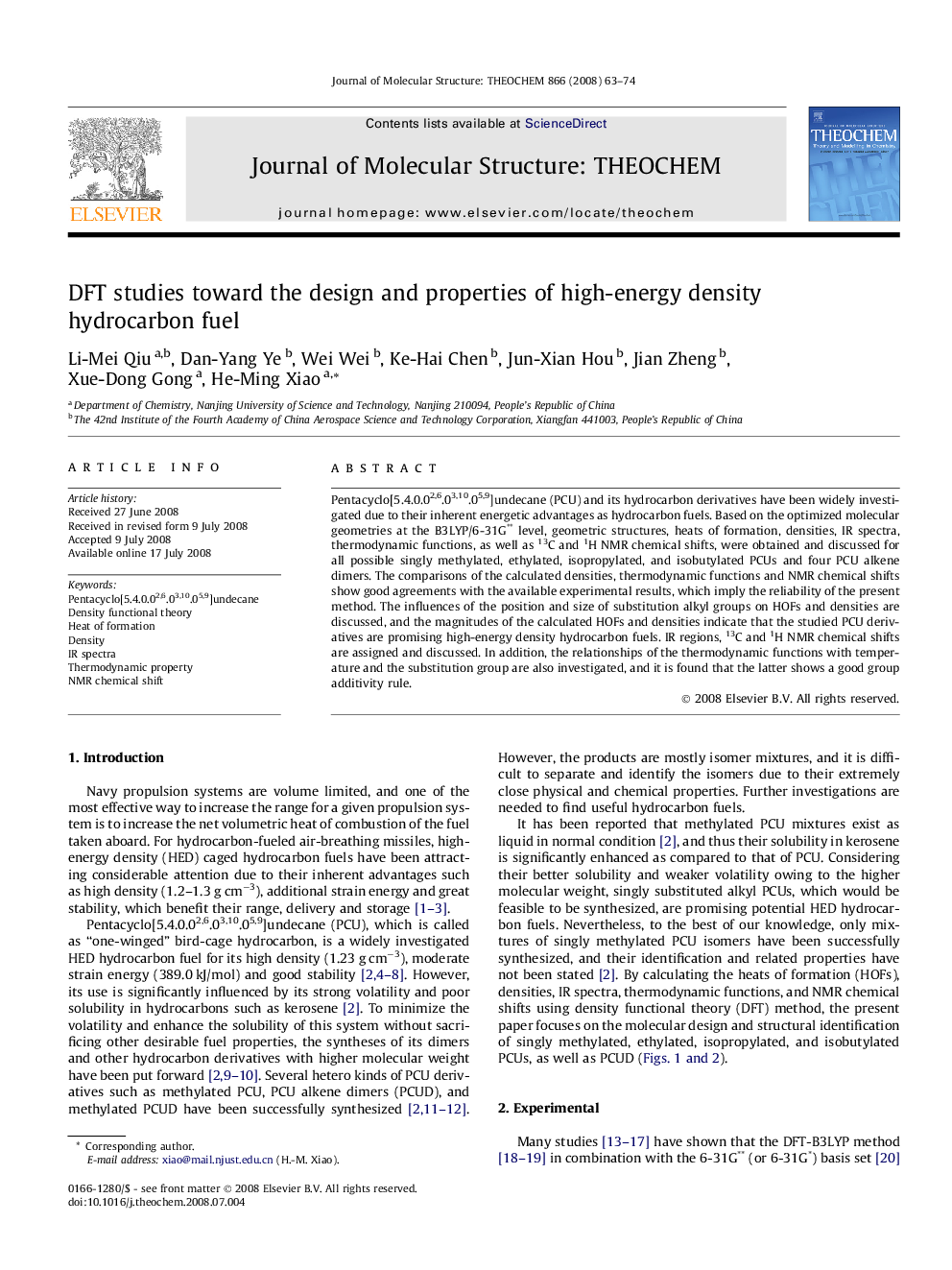 DFT studies toward the design and properties of high-energy density hydrocarbon fuel